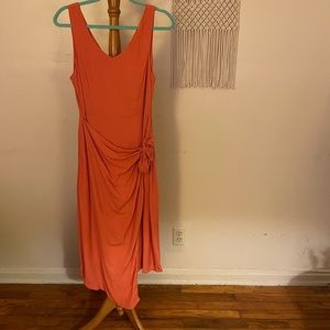 Coral Side Knot Tropical Dress